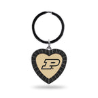Rico Industries Ncaa Purdue Boilermakers Ncaa Rhinestone Heart Colored Keychain, Black, 3-Inches In Length