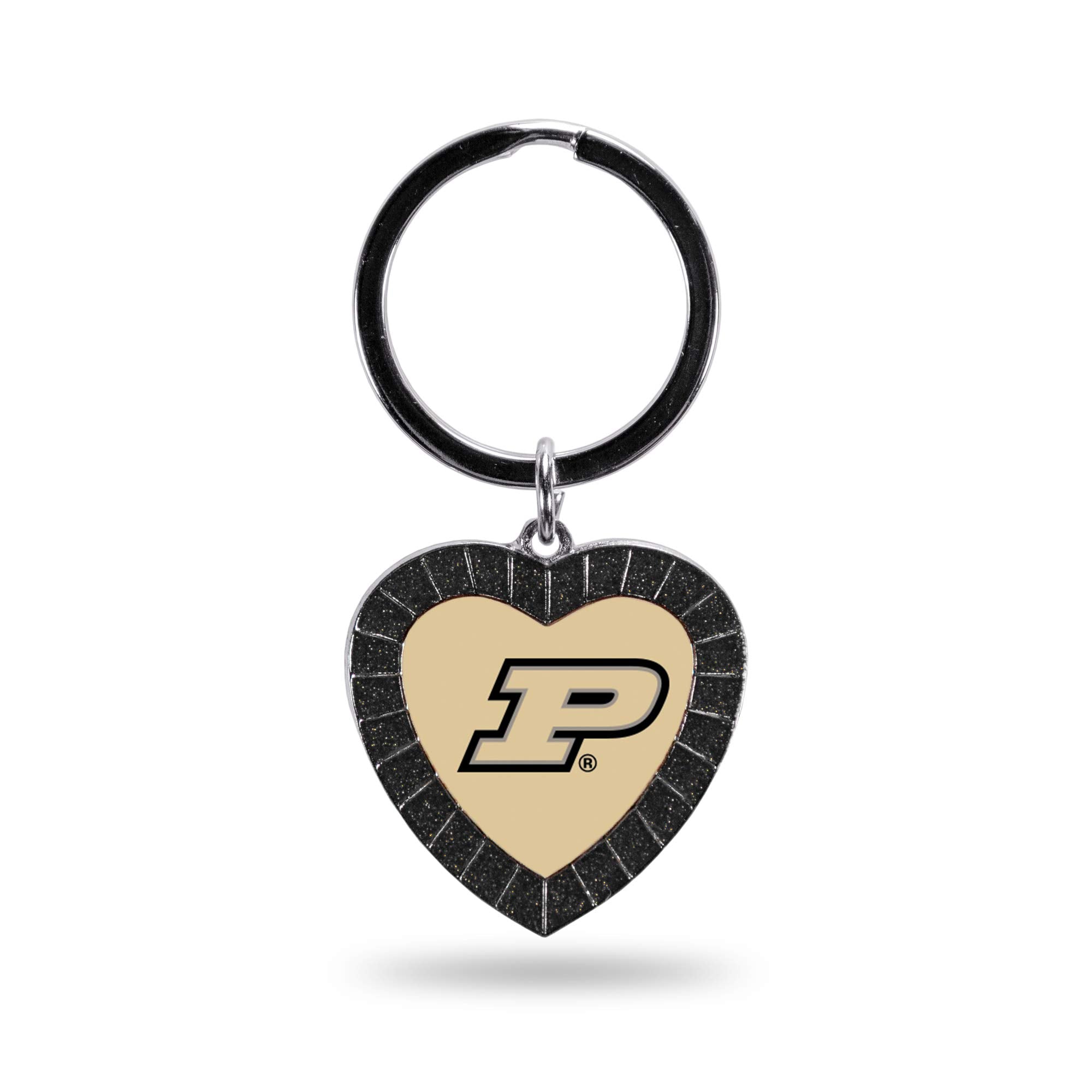 Rico Industries Ncaa Purdue Boilermakers Ncaa Rhinestone Heart Colored Keychain, Black, 3-Inches In Length