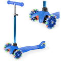 Best Choice Products Kids Mini Kick Scooter Toy w/ Light-Up Wheels, Height Adjustable T-Bar, Foot Break - Blue