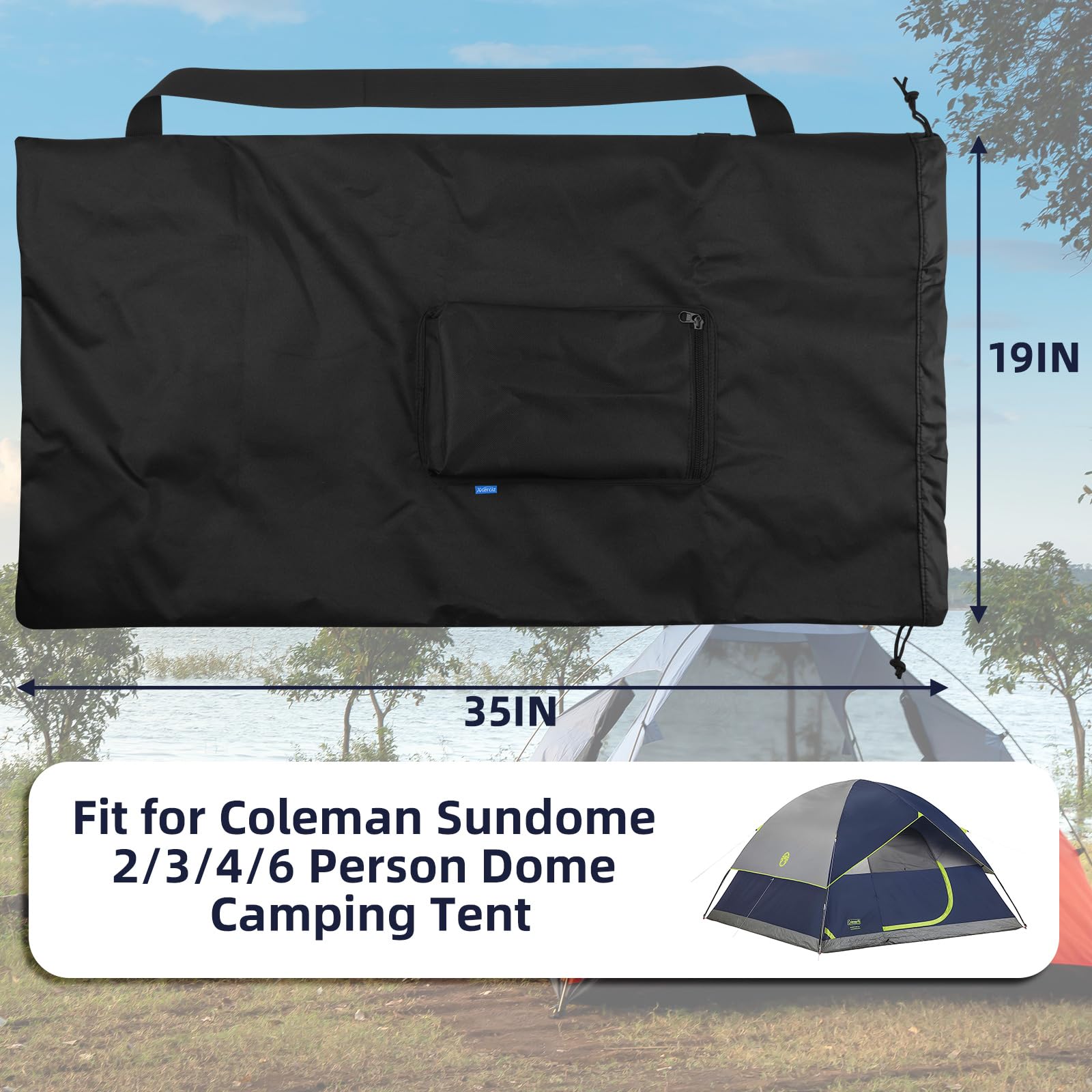 Xxerciz Storage Bag For Coleman Sundome Camping Tent, Foldable Travel Tent Carry Bag Relpacement Bag With Adjustable Shoulder St