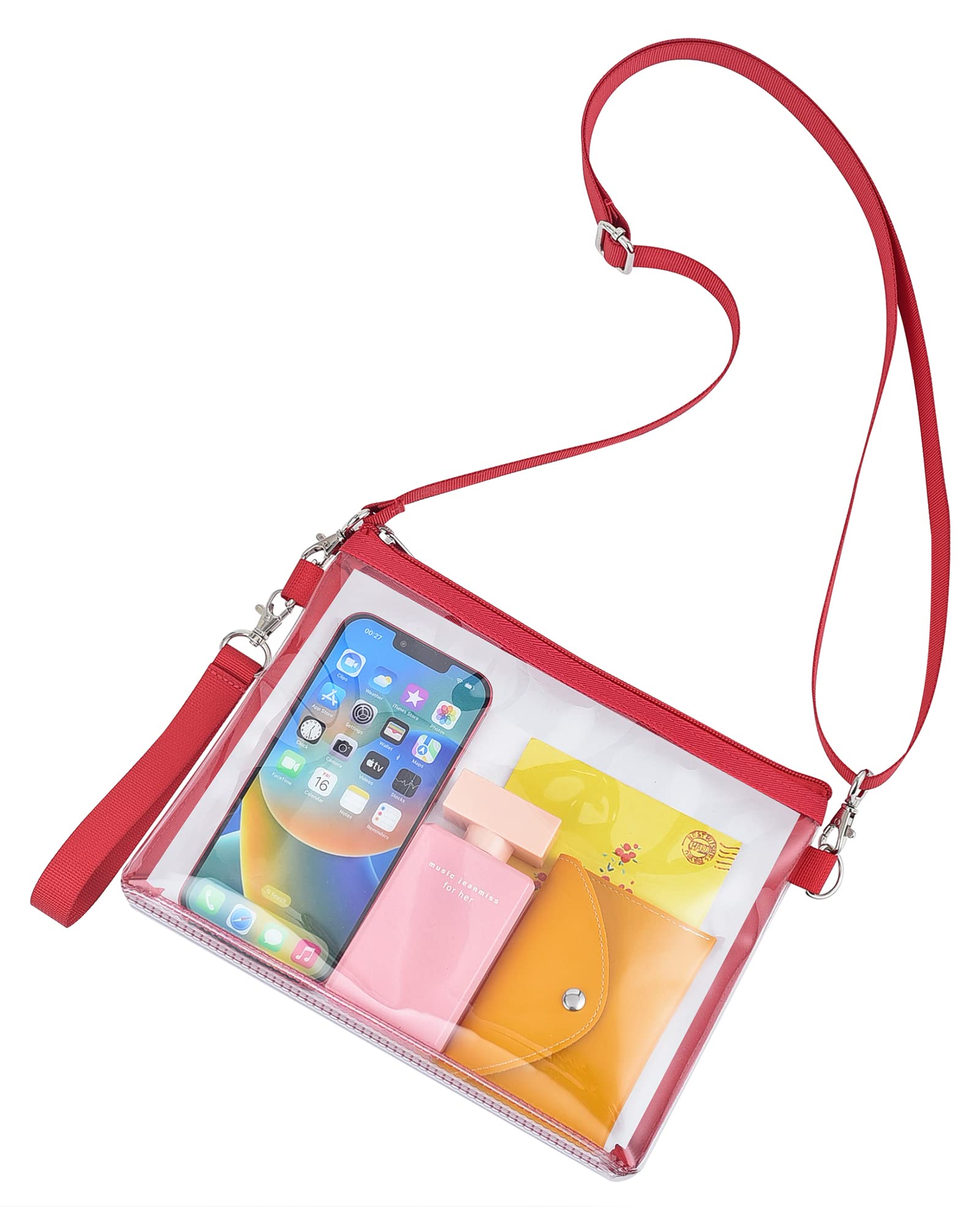 Clear Crossbody Purse Bag Stadium Approved Clear Tote Bag for Work Concert Sports