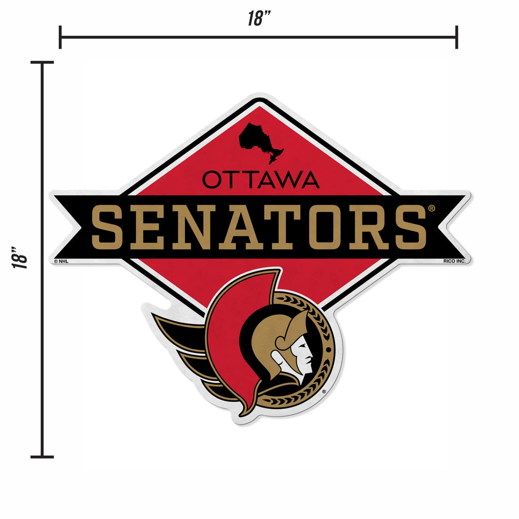 Rico Industries Nhl Ottawa Senators Diamond Shape Cut Pennant - Home And Living Room D  Cor - Soft Felt Ez To Hang