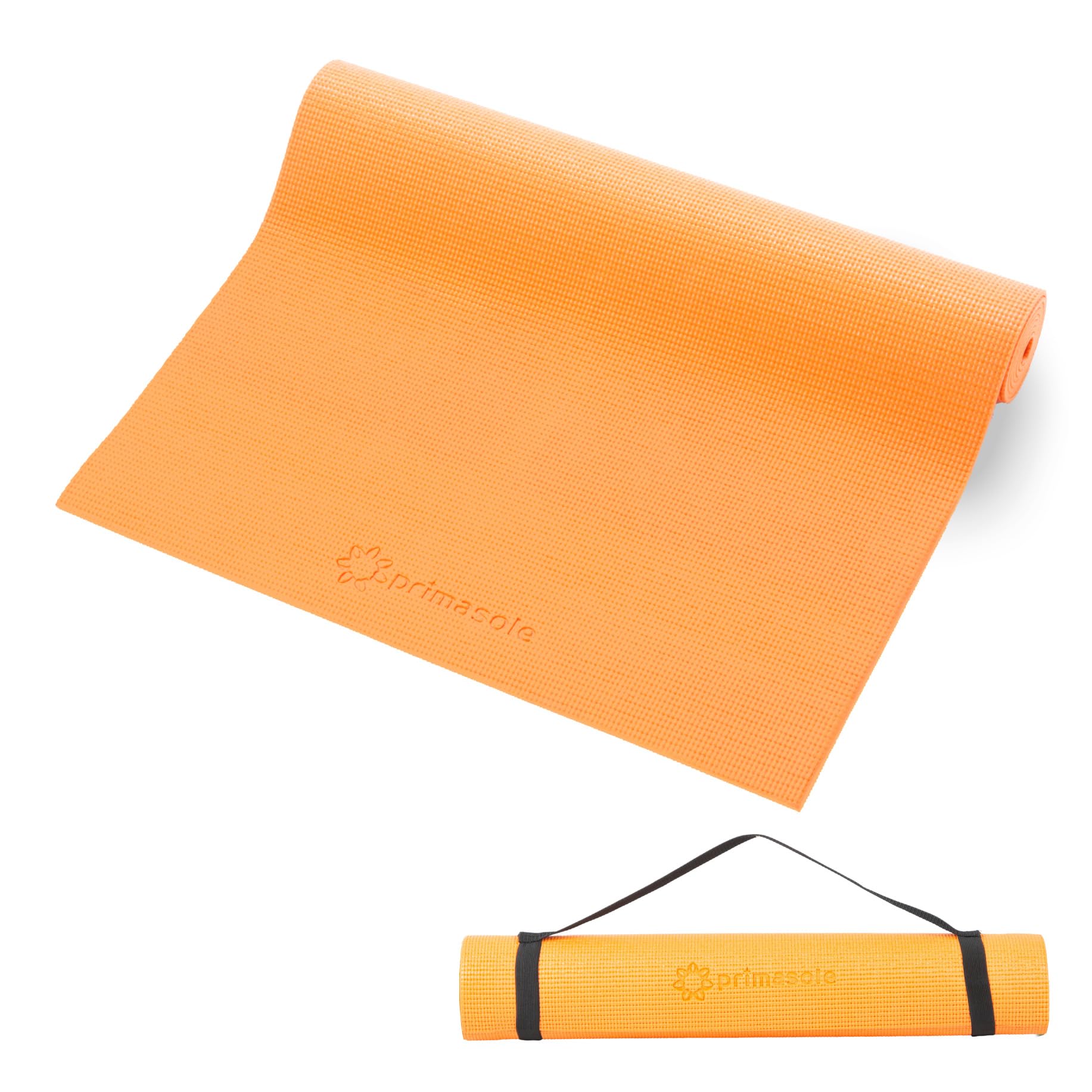 Primasole Yoga Mat With Carry Strap For Yoga Pilates Fitness And Floor Workout At Home And Gym 1/4 Thick(Coral Red Orenge Color)