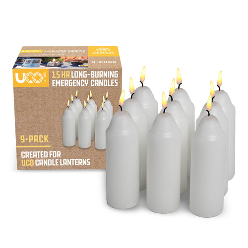15-Hour White Candles for UCO Candle Lanterns, Long-Burning Candles for Outdoor, Camping, Prepping Supplies and Emergency Prepar
