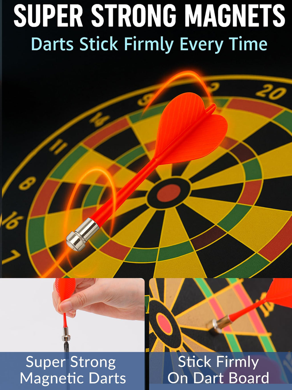 Magnetic Dart Board For Kids With Magnetic Darts 12Pcs, Stocking Stuffers For Kids Boys Toys Age 8-12, 6-8 5 6 7 8 9 10 11 12 13