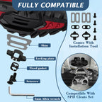 Pxqual SPD Bike Pedals - SPD Clipless & Flat Platform Combo Pedals for MTB & Road Bikes,9/16 Aluminum Alloy Sealed Bearing, Easy