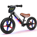 KRIDDO Toddler Balance Bike 2 Years Old, 12-Inch Colorful Lighting-Up Push Bicycle with LCD Writing Tablet, Steady Balancing, Gi
