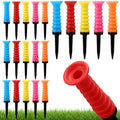 Outus 20 Pack Plastic Golf Tees with Soft Rubber Top, 3 1/4 Inch Golf Tees Reduce Friction & Side Spin, Stable Ball Support for 