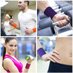 12 Pack Sweatbands Sports Wristband Sweat Band For Men And Women, Good For Tennis, Basketball, Running, Gym, Working Out (Multic