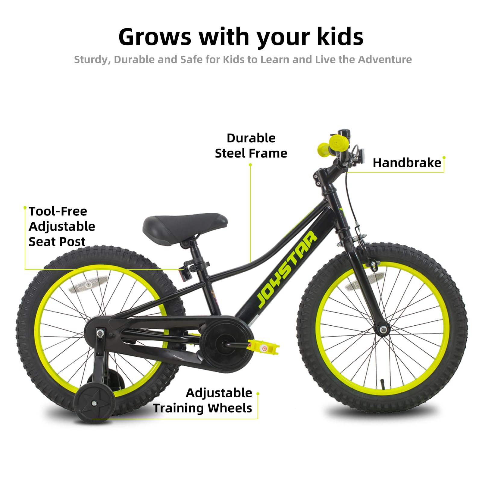 Joystar 20 Inch Boys Bike With Training Wheels For 6-12 Years Old Kids 20'' Kids Mountain Bikes For Early Rider Kids' Bicycles B