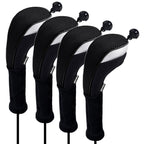 Andux 4Pcs/Pack Long Neck Golf Hybrid Club Head Covers Dial No. Tag Ctmt-02 Black