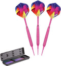 Elkadart Neon Soft Tip Darts With Storage/Travel Case, Pink, 18 Grams