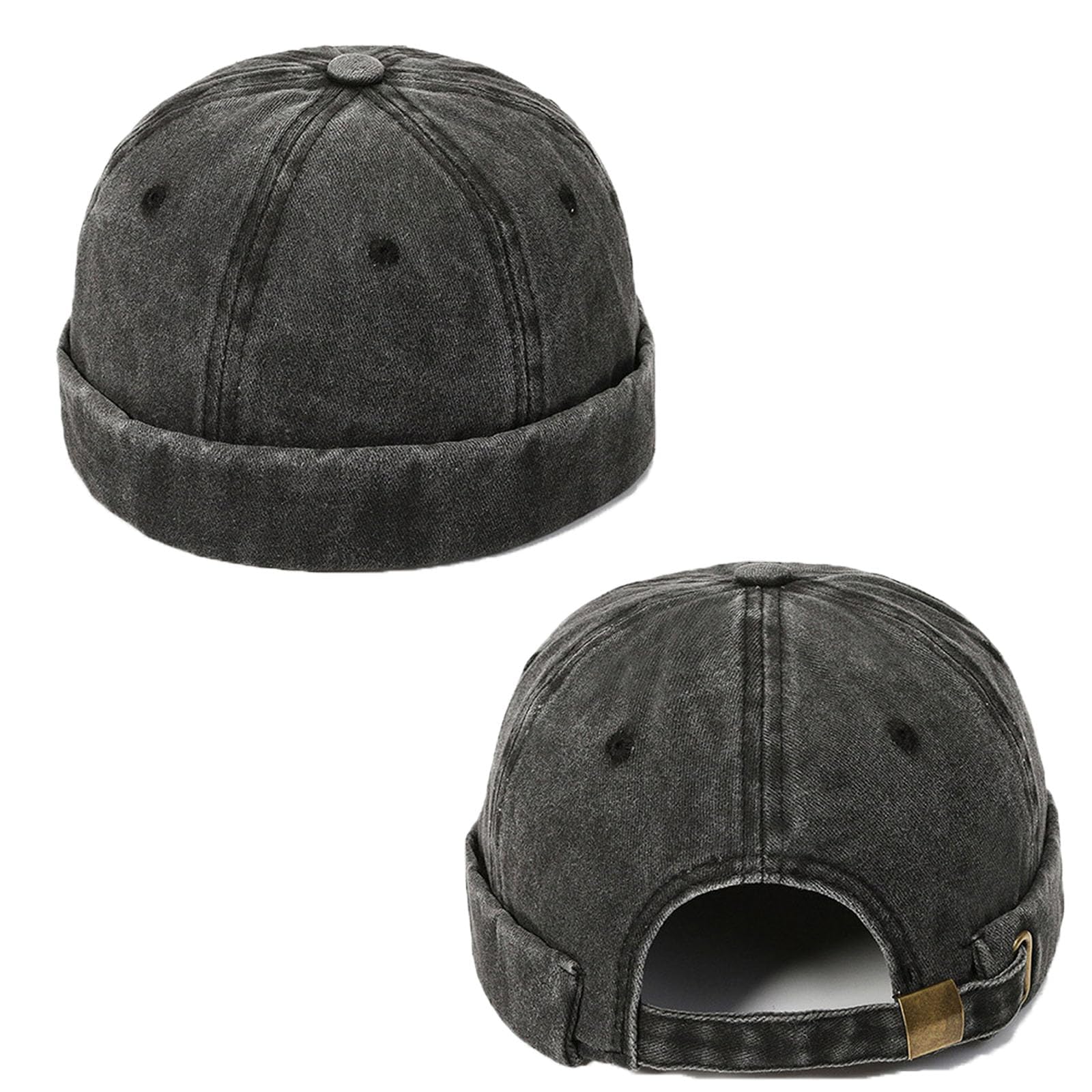 Round Cap For Men, Brimless Caps For Men, Fisherman Beanie Style Headwear Grey
