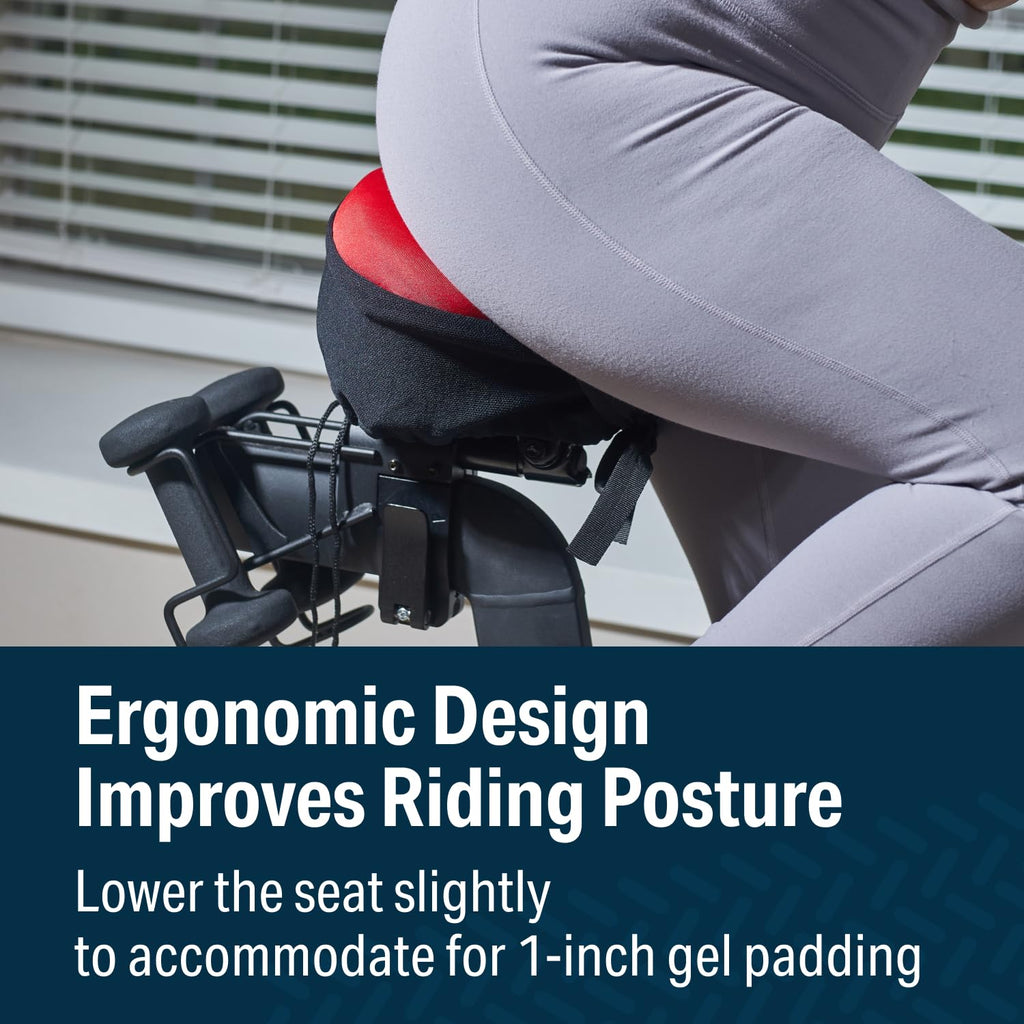 Bikeroo Bike Seat Cushion - Padded Gel Wide Adjustable Cover For Men & Womens Comfort, Compatible With Peloton, Stationary Exerc