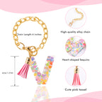 Letter Charm Accessories for Stanley Cup 1 PCS Cute Initial Keychain Handle Charm for Stanley Tumbler for Women Pink Letter V