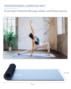 Coolmoon 1/4 Inch Thick Yoga Mat Double-Sided Non Slip,Yoga Mat For Women And Men,Fitness Mats With Carrying Strap,Eco Friendly