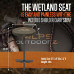 Alps Outdoorz Wetland Seat - Adjustable Height Hunting Chair With Padded Seat, Durable Aluminum Leg, Side Feet For Stability, Ca