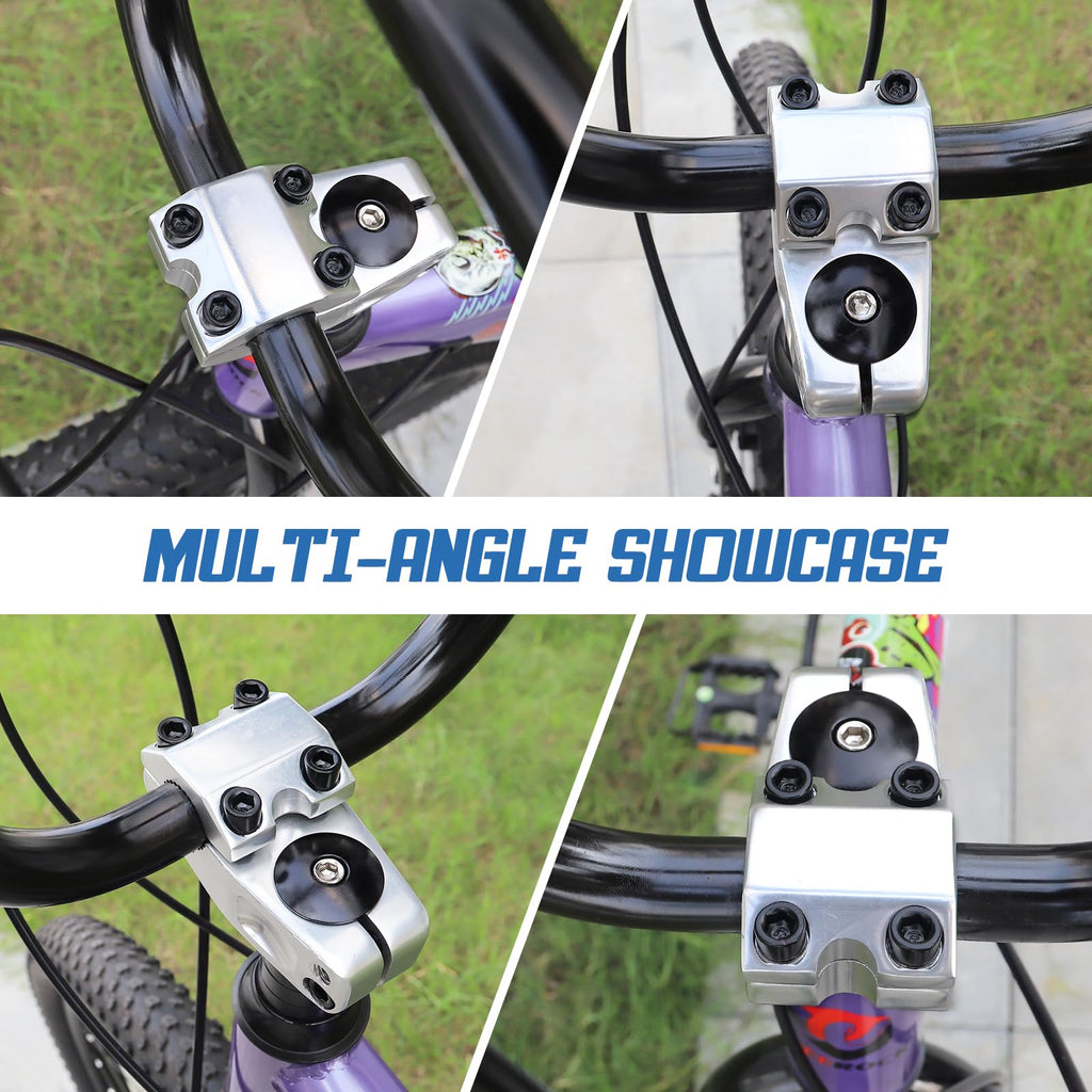 Makelen Bike Stem For Bmx Bike Aluminum Alloy Fixed Gear Bicycle Stem Bright Silver