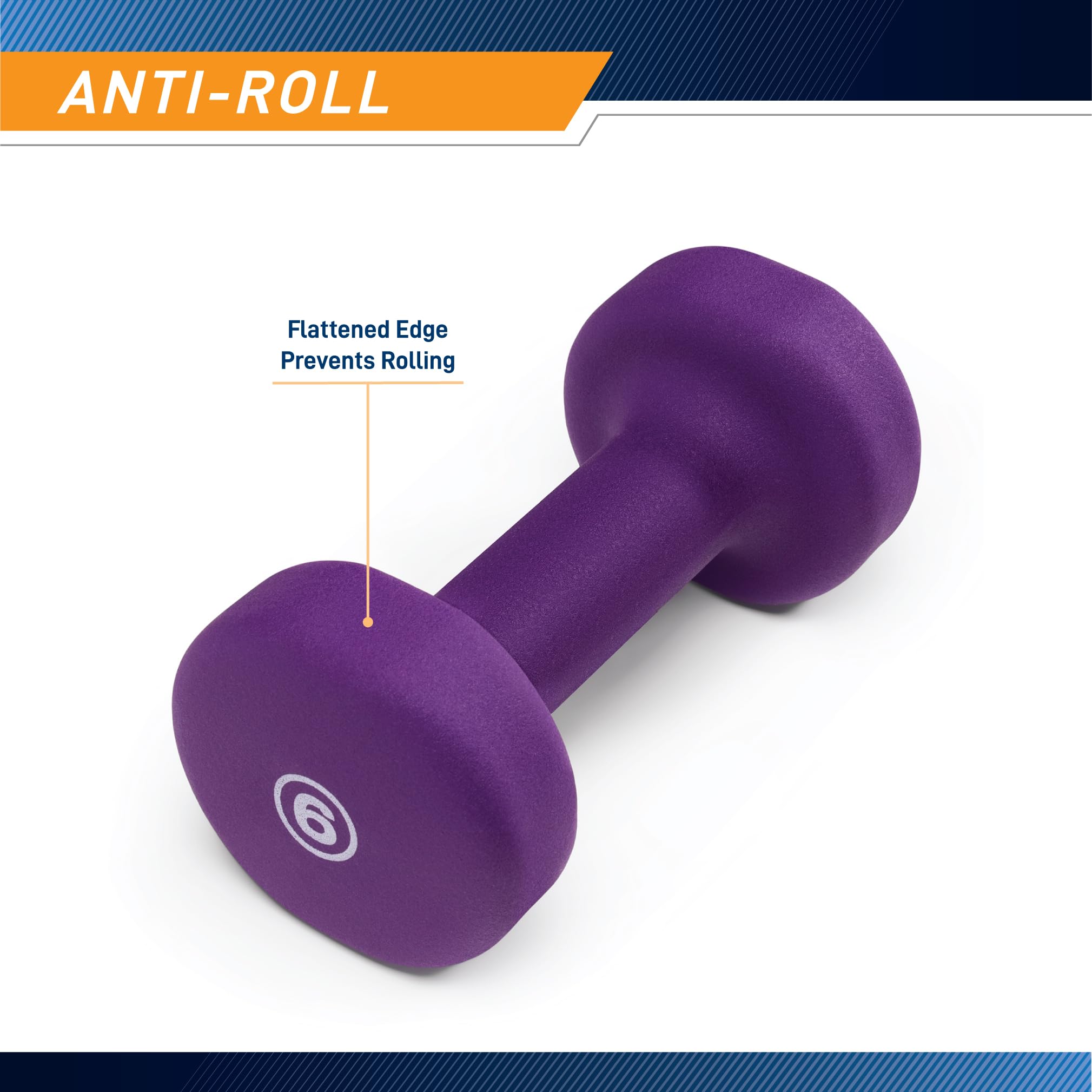 Marcy Neoprene Dumbbell, Single Piece, 6-Lb, Eggplant
