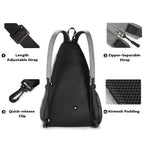 A11N Pickleball Bag, Reversible Crossbody Sling Bag/Backpack For Women Men, Charcoal