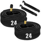 Lotfancy 24 Inch Bike Tubes, 24'' X 1.75/1.95 Bicycle Tube, Pack Of 2, 32Mm Schrader Valve, Fit For Mountain Bike, Road Bike, Pl