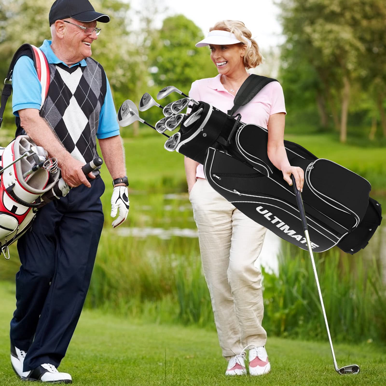 Tangkula 9/10 Pieces Women'S Complete Golf Clubs Set Right Hand, Includes 460Cc Alloy #1 Driver & #3 Fairway Wood & #4 Hybrid &