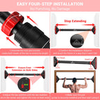 Pull Up Bar For Doorway: Sportneer Strength Training Pull-Up Bars Without Screw - Adjustable Width Locking Mechanism Chin Up Bar