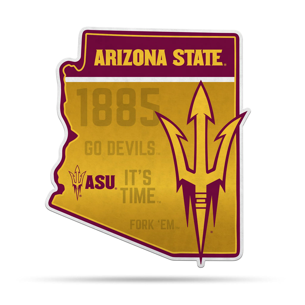 Rico Industries Ncaa Arizona State Sun Devils State Shape Shape Cut Pennant - Home And Living Room D  Cor - Soft Felt Ez To Hang