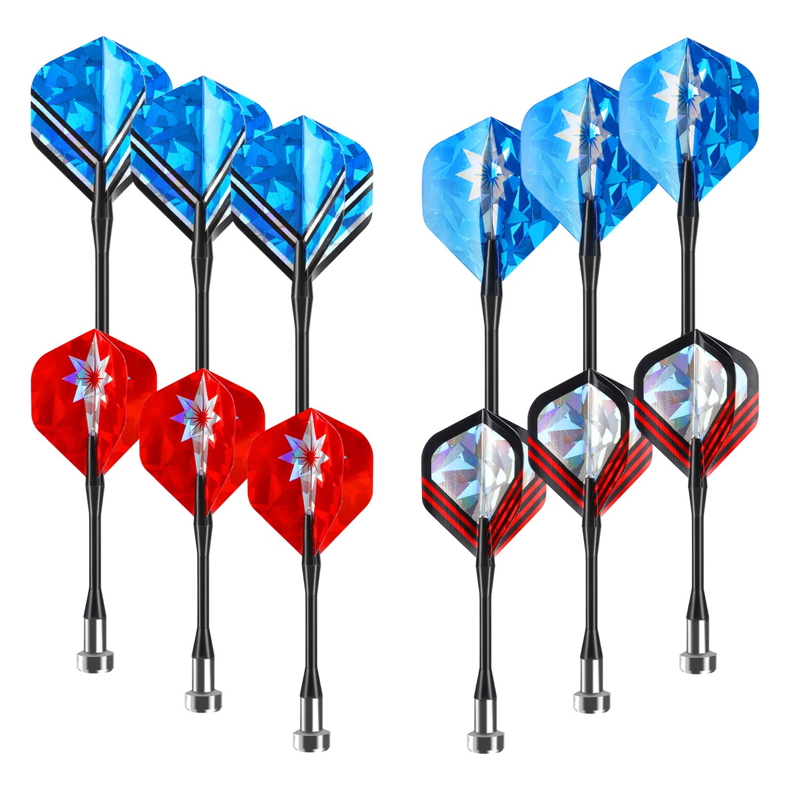 Accmor 12Pcs Magnetic Darts, Replacement Dart Game Safety Plastic Darts, Magnetic Darts For Dartboard