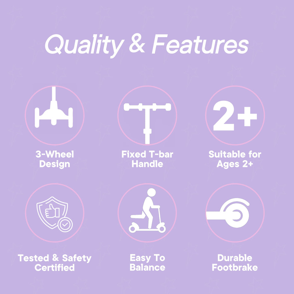 3 Wheel Scooter for Kids, Smooth Light Up LED Front Wheels, Wide Anti Slip Deck, Rear Foot Brake, Easy Lean to Steer Maneuvering