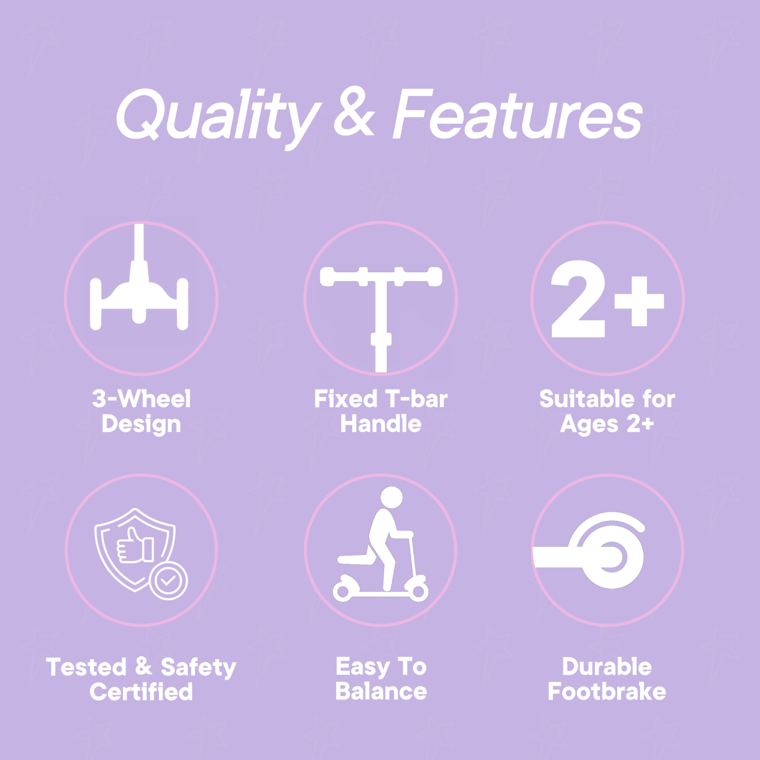 3 Wheel Scooter for Kids, Smooth Light Up LED Front Wheels, Wide Anti Slip Deck, Rear Foot Brake, Easy Lean to Steer Maneuvering