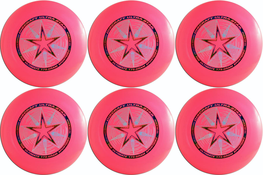 Discraft Ultra-Star 175G Ultimate Frisbee Sport Disc (6 Pack) Pink