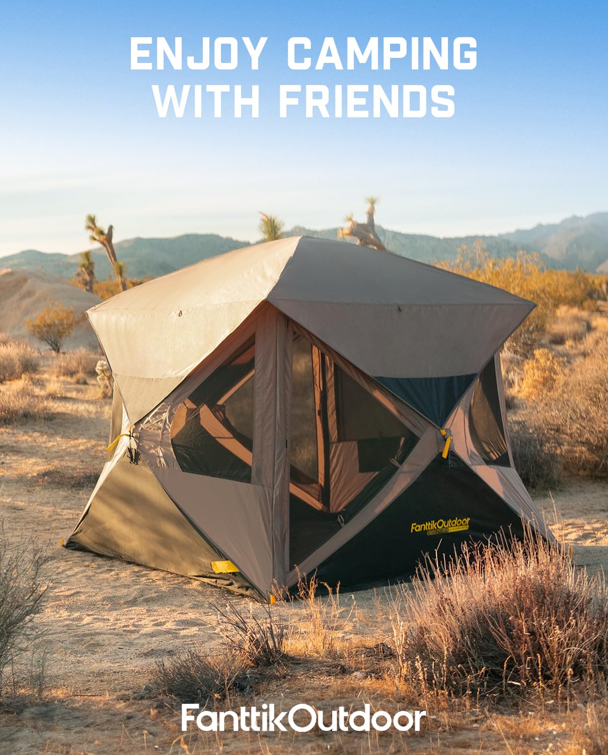 Fanttikoutdoor Alpha C4 Ultra Camping Tent 4 Person Pop Up Instant Cabin Setup In 60 Seconds Portable Hub Tent With Rainfly & Wi