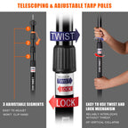 Tent Poles For Tarp, Camuland Telescoping Camping Gear Accessories Stakes For Hammock Rain Fly Sun Shade Adjustable Lightweight