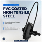 Five Oceans Outboard Motor Muffs, Universal Outboard Motor Flusher, Black Pvc Marine Grade Rectangular Muffs, Coated Steel Brack