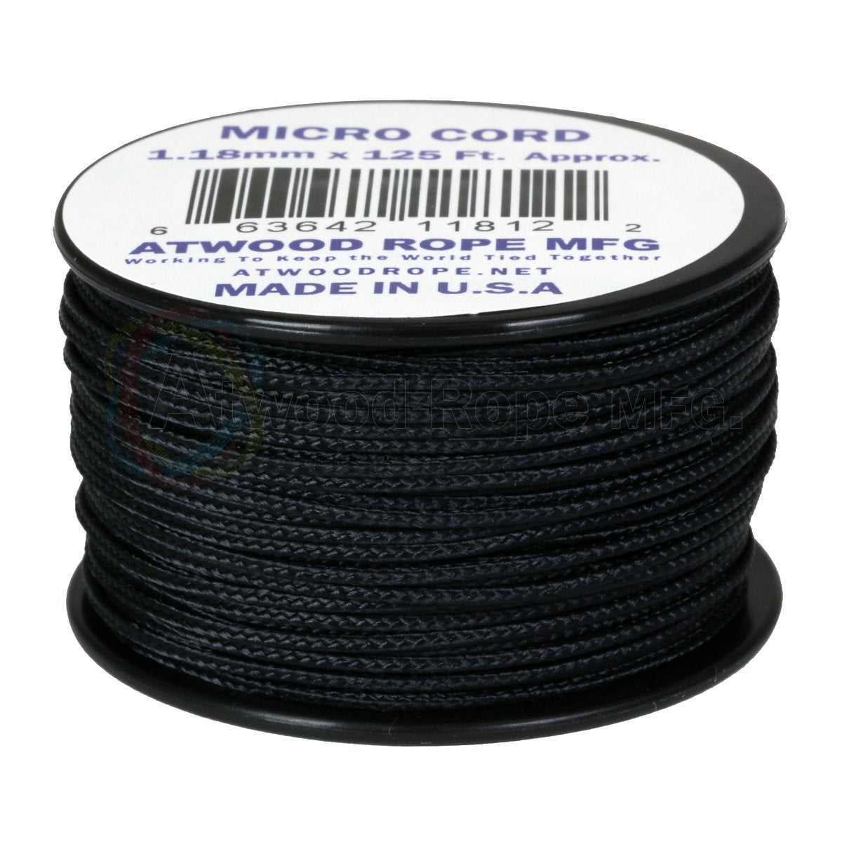 Atwood Rope Mfg 1.18Mm X 125' Micro Cord, Black