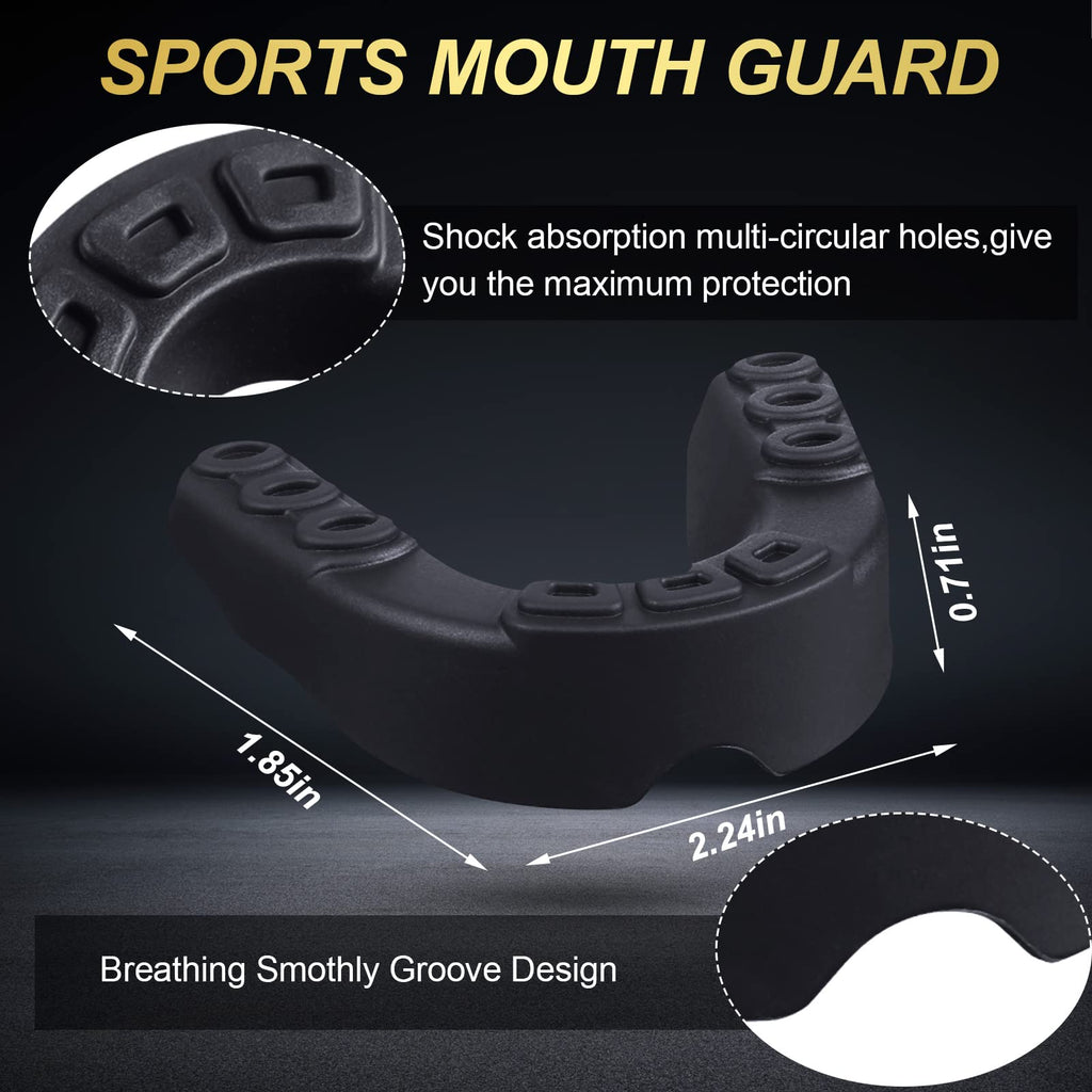 Bbto 6 Pieces Sports Mouth Guard For Kids, Athletic Mouthguard For Boxing Football Hockey Karate Basketball(Dark Blue, Black, Cl