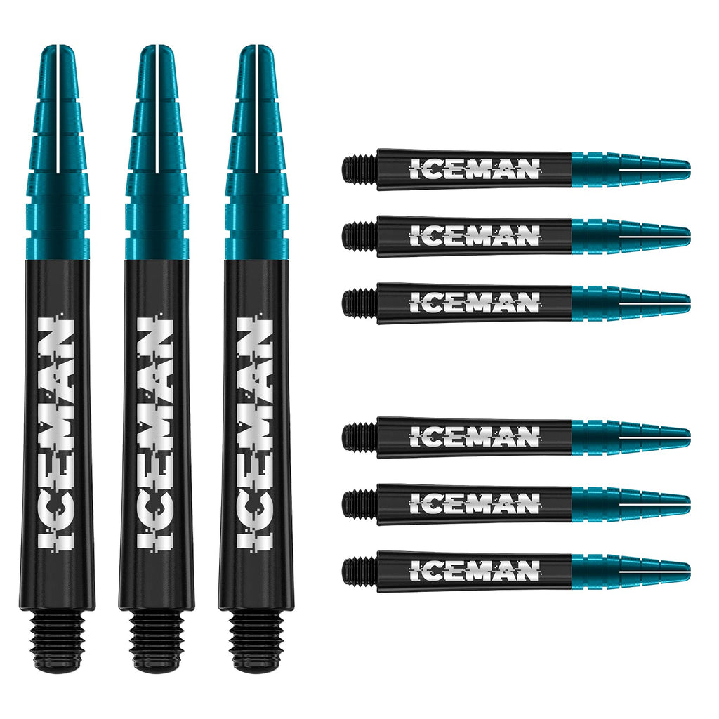 Red Dragon Gerwyn Price Iceman Nitrotech Ionic Short Black Stems - 2 Sets Per Pack (6 Stems In Total)