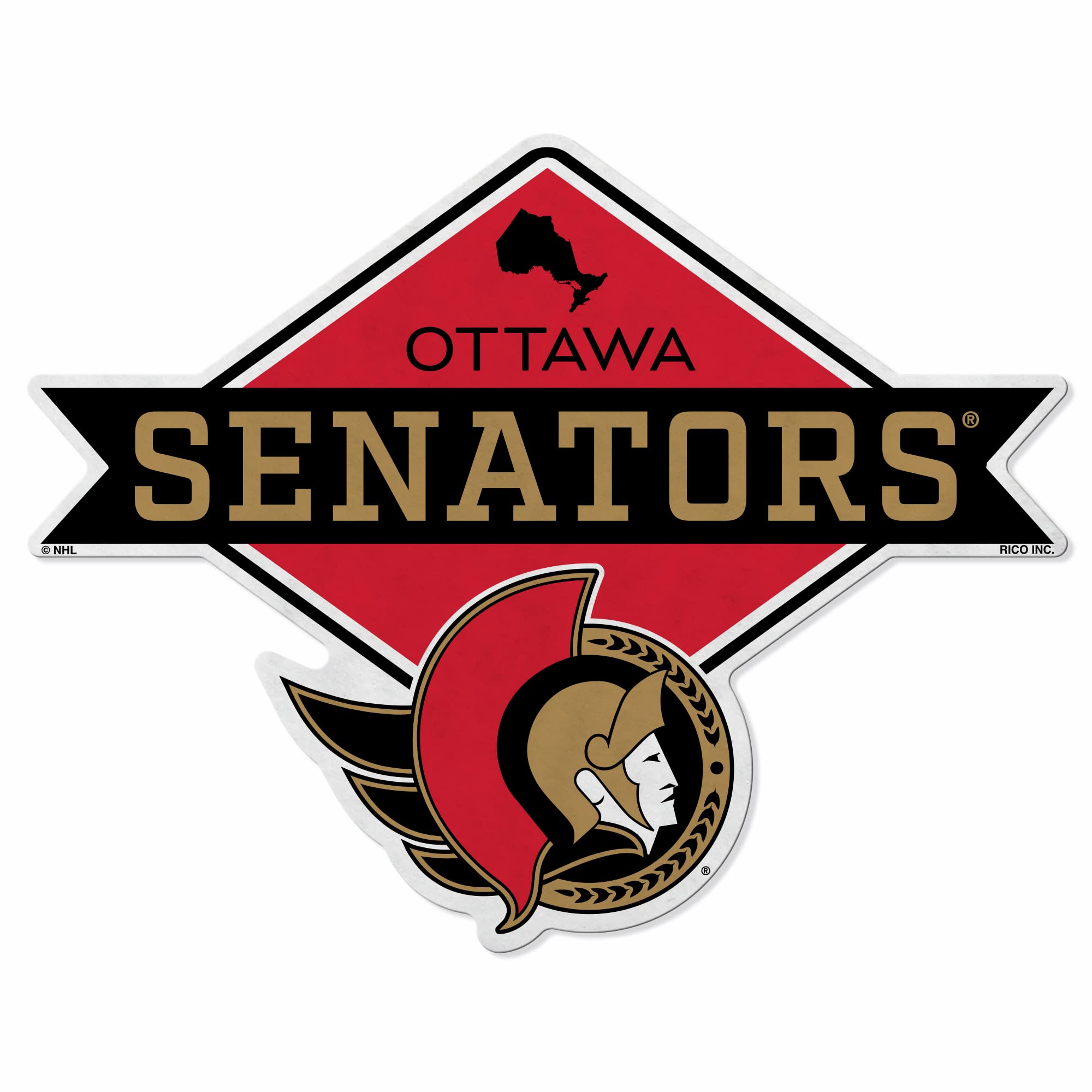 Rico Industries Nhl Ottawa Senators Diamond Shape Cut Pennant - Home And Living Room D  Cor - Soft Felt Ez To Hang
