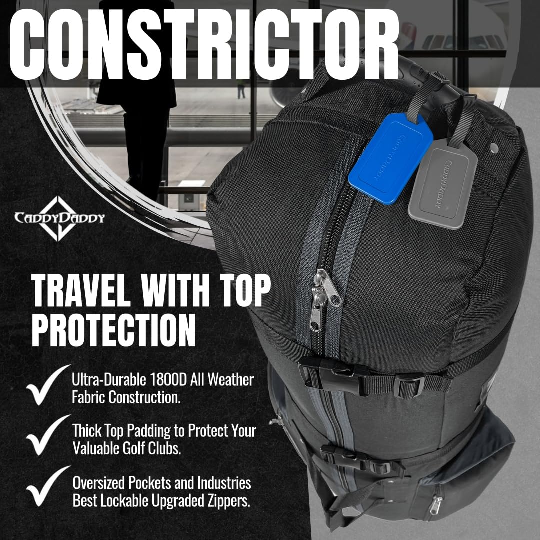 Caddydaddy Golf Constrictor 2 Travel Cover (Black/Grey)