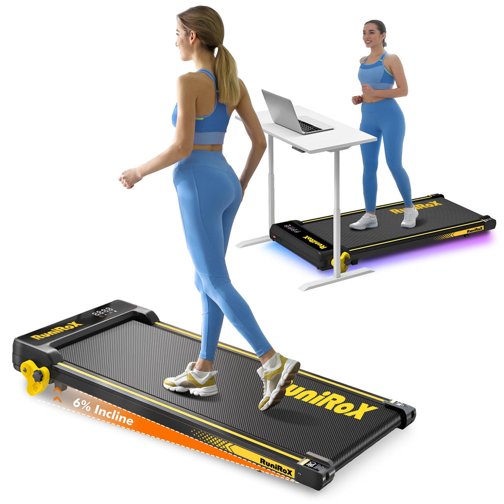 Runirox Walking Pad Treadmill With Incline, Under Desk Treadmills For Home Office, 3 In 1 Portable Treadmill With Remote Control