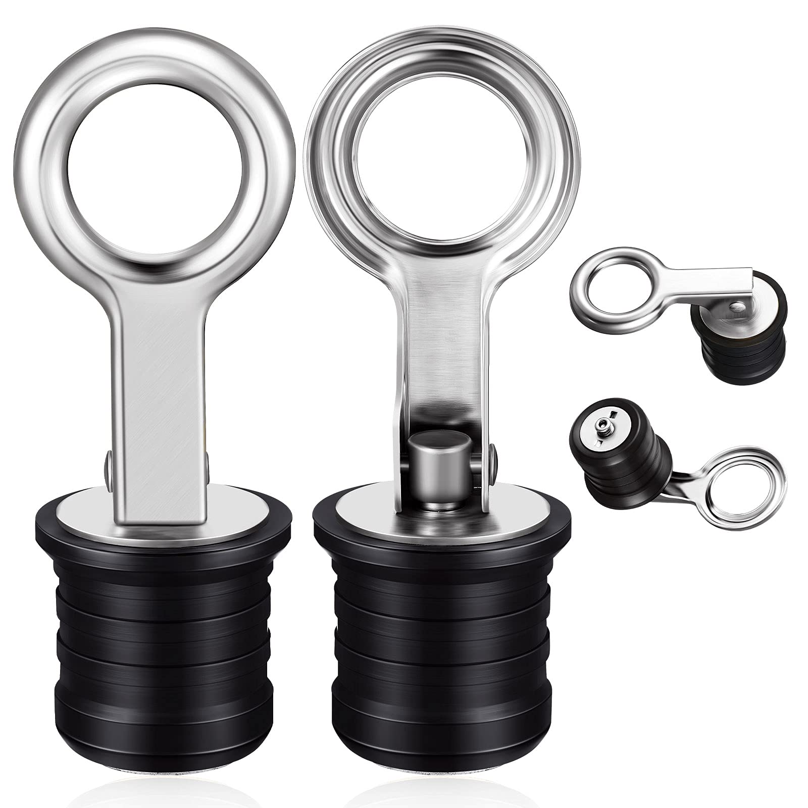 2 Pieces Stainless Steel Drain Snap Plug Boat Drain Plug for Drains (1 Inch)