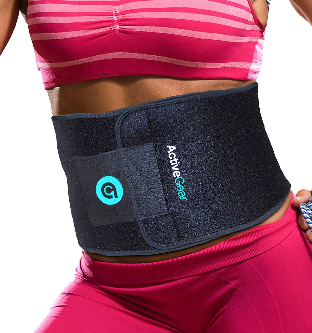 ActiveGear Waist Trimmer Belt for Stomach and Back Lumbar Support, Medium: 8 x 42 - Blue