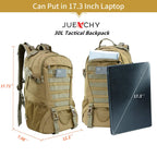 Jueachy Tactical Backpack For Men Hiking Day Pack Molle Military Rucksack Waterproof 30L Edc Bag With Usa Flag Patch Tan Style