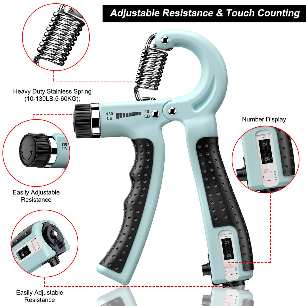 Kdg Hand Grip Strengthener 2 Pack Adjustable Resistance 10-130 Lbs Forearm Exerciser