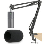 Razer Seiren X Mic Boom Arm With Foam Windscreen, Suspension Boom Scissor Arm Stand With Pop Filter Cover For Razer Seiren X Usb