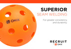 Onix Recruit Indoor Pickleball Ball, 3