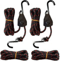 Seamander Kayak Canoe Bow And Stern Straps,Tie Down Straps Heavy Duty Rope Hanger Ratchet 1/4''X10Ft+10Ft