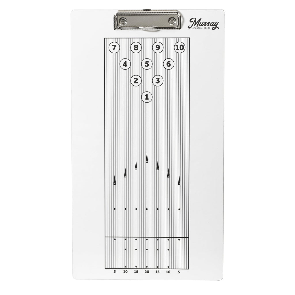 Murray Sporting Goods Dry Erase Coaches Clipboard | Double-Sided Dry Erase White Board (Bowling)
