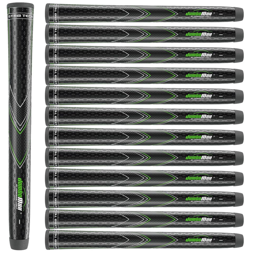 Jumbomax Golf Grips Str8 Tech Tour Series Non-Tapered Golf Club Grips, Super-Oversized Profile Golf Driver Grip, 13 Units, Mediu